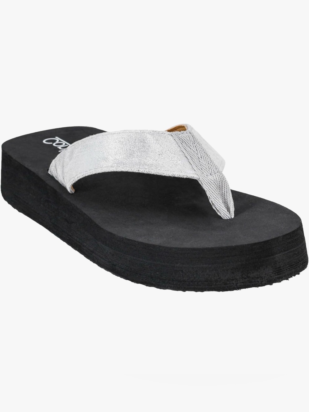 Corkys Metallic Silver Thong Sandals